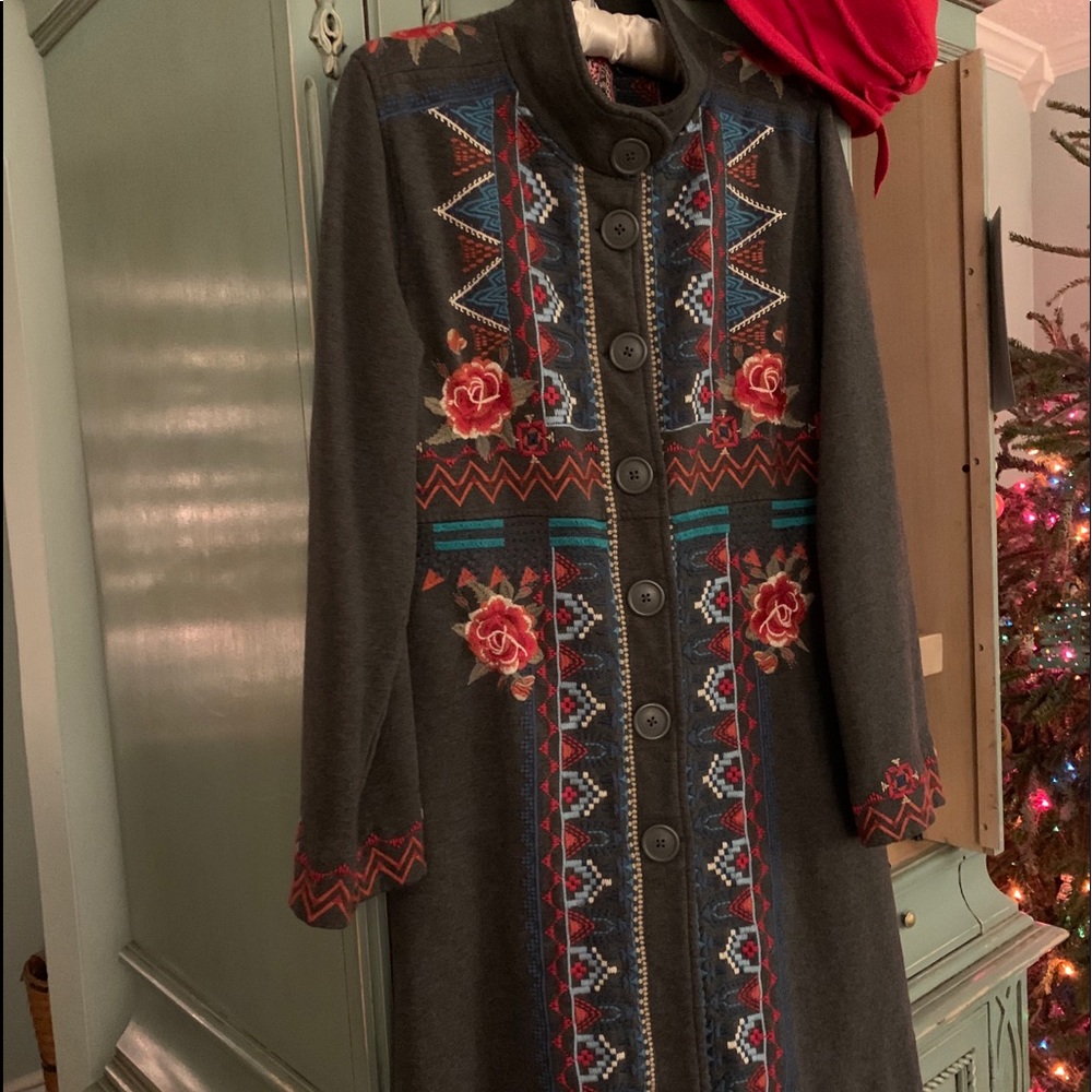 Johnny Was “Harlow” Vintage Military Coat